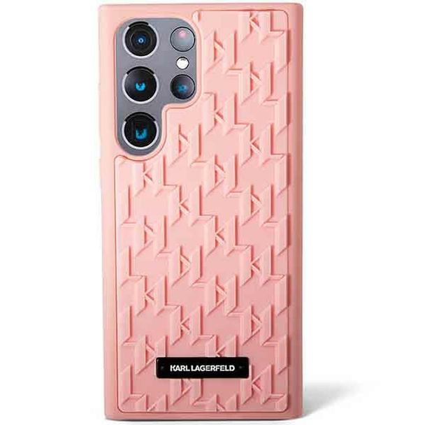 KARL LAGERFELD futerał do SAMSUNG S23 Ultra KLHCS23LRUPKLPP (Rubber Mono Logo Plate) różowy