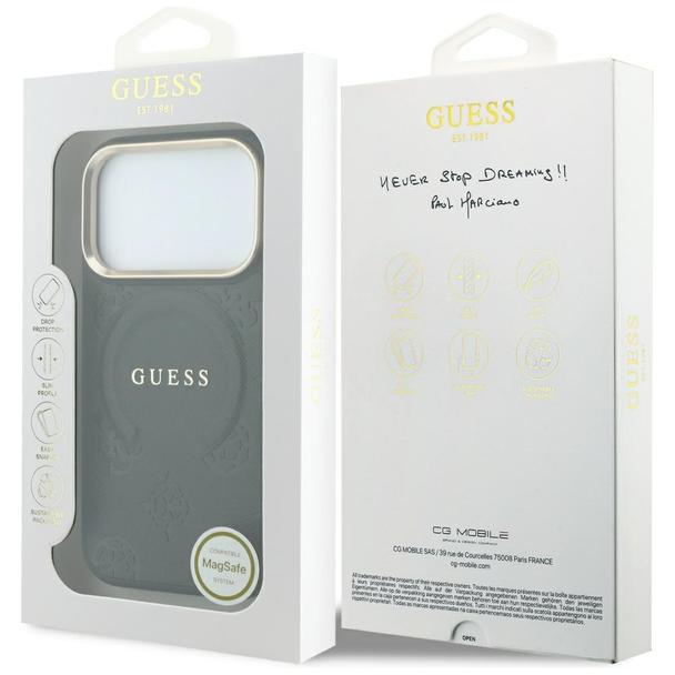 GUESS futerał do IPHONE 18 Pro/17 Pro kompatybilny z MagSafe (Saffiano Peony Ring) czarny