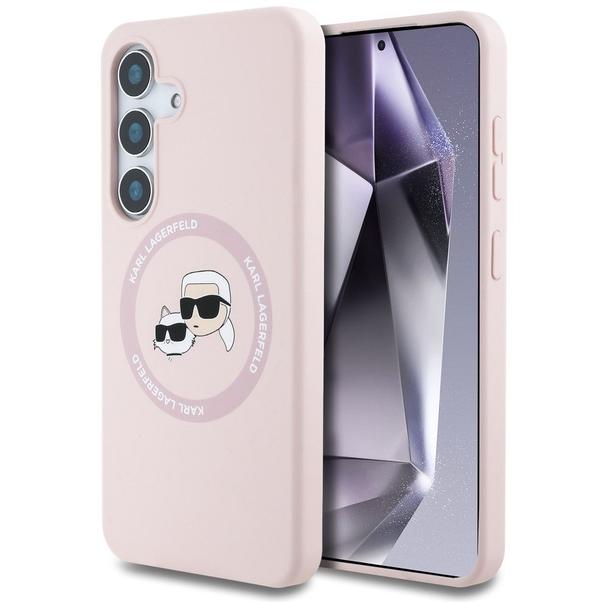 KARL LAGERFELD futerał do SAMSUNG S25 KLHMS25SSKCHTCP (Magnetic Silicone Double Heads) różowy