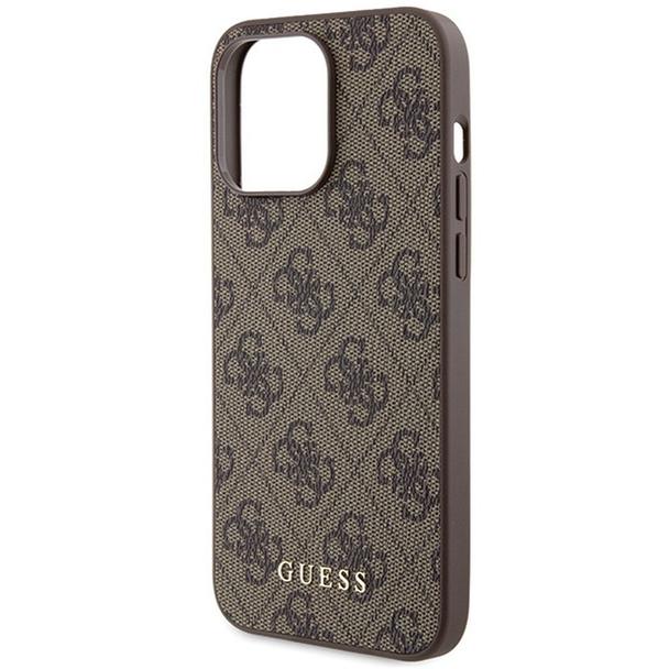 GUESS futerał do IPHONE 15 Pro Max GUHCP15XG4GFBR (4G Metal Logo) brązowy