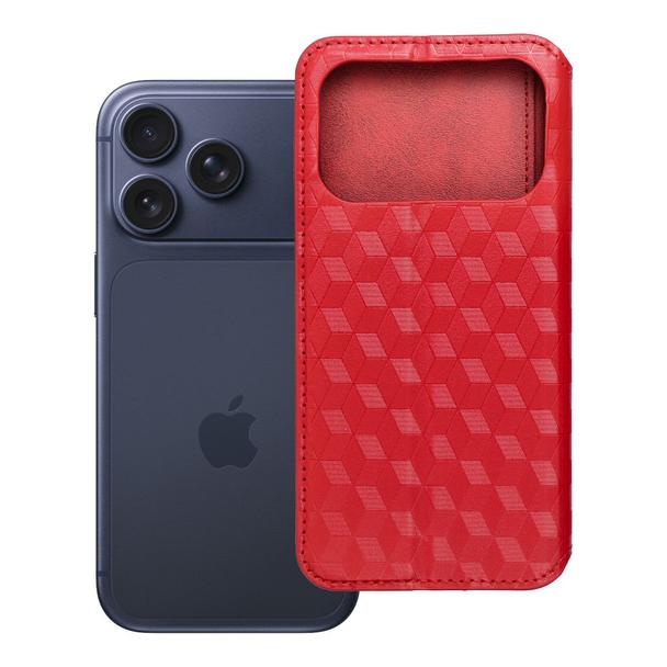 Etui z klapką na iPhone 17 PRO Cubic Book czerwone