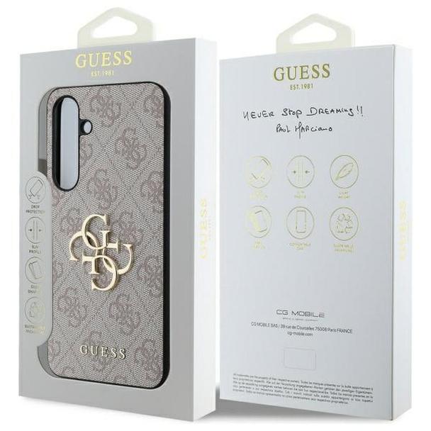 GUESS futerał do SAMSUNG S24 FE GUHCS24FE4GMGBR (HC PU 4G Big Metal Logo) brązowy