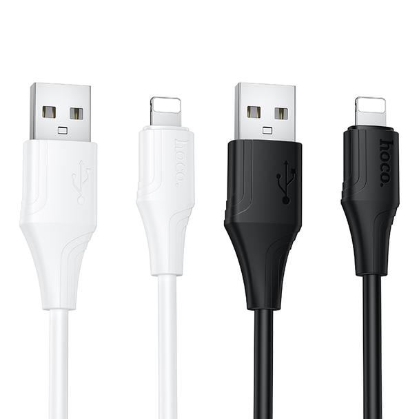 Kabel USB A do Lightning Hoco 2,4A silikonowy 1 m X124 biały