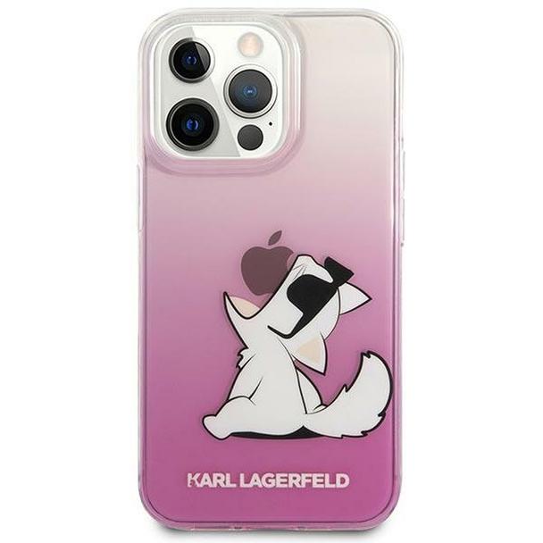 Oryginalne Etui KARL LAGERFELD Hardcase KLHCP14LCFNRCPI do iPhone 14 PRO (Choupette Eat / różowy)