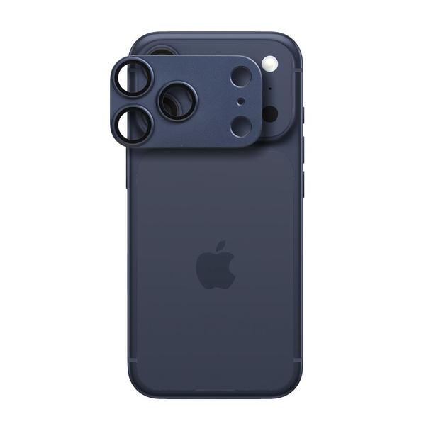Szkło hartowane na aparat do iPhone 17 PRO AR+AF Full Metal niebieskie