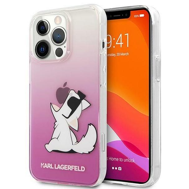 Oryginalne Etui KARL LAGERFELD Hardcase KLHCP14LCFNRCPI do iPhone 14 PRO (Choupette Eat / różowy)