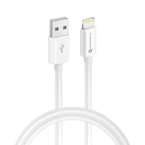 Kabel USB-A do Lightning Forcell F-Energy MFi 2,4A 12W 1 m C703 biały
