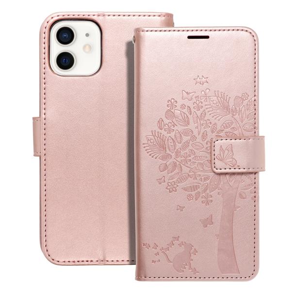 Etui z klapką na iPhone 12 / 12 PRO Mezzo Book drzewo złoto-różowe