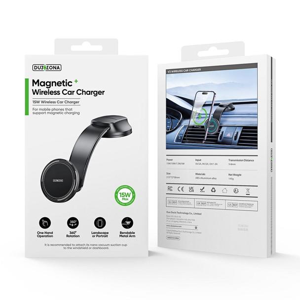 DUZZONA V3  - uchwyt samochodowy indukcyjny do deski kompatybilny z MagSafe 15W czarny