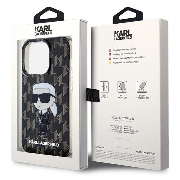 KARL LAGERFELD futerał do IPHONE 15 Pro KLHCP15LHNKMKLK (Ikonik Monogram) czarny