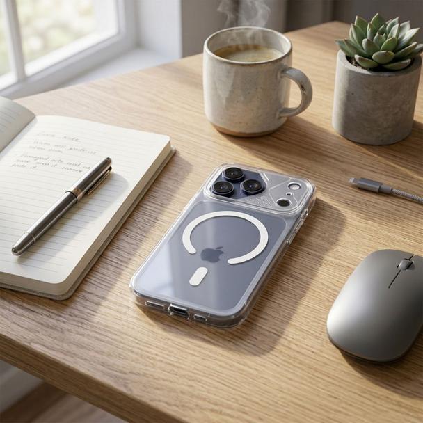 Etui na iPhone 16 PRO Aurora zgodne z MagSafe białe
