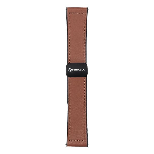 Pasek do Samsung Galaxy Watch Forcell F-Design FS20 magnetyczny skóra ekologiczna 20 mm brązowy