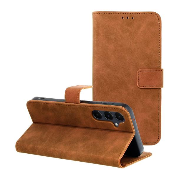 Etui z klapką na Samsung A55 5G Tender Book brązowe