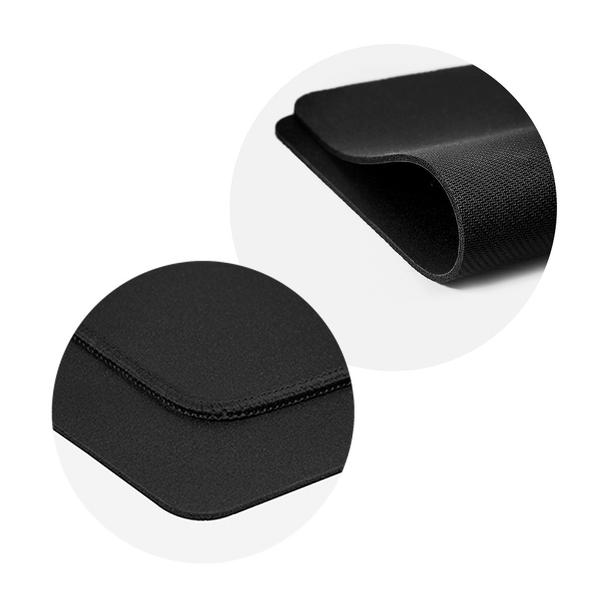 Podkładka pod mysz 350 x 250 x 3 mm czarna z czarnym obszyciem