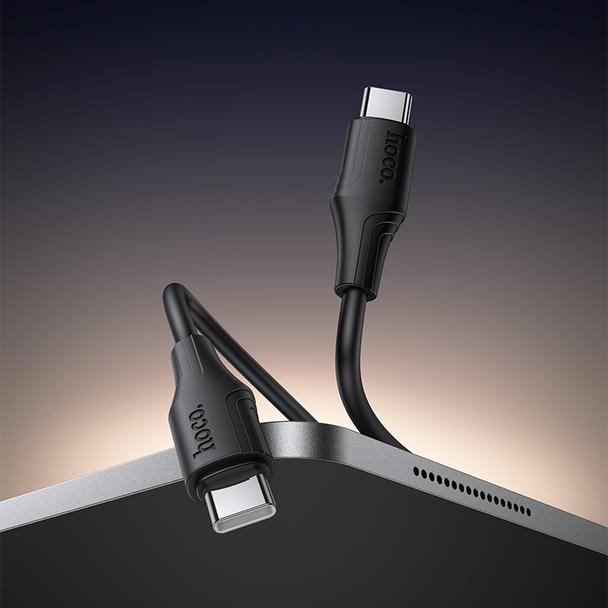 Kabel USB C do USB C Hoco 3A 60W Silikonowy 1 m X124 czarny