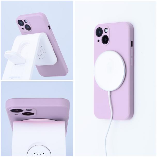 Etui na Samsung A08 Silicone Mag Cover zgodne z MagSafe (camera protection) różowe