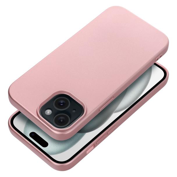 Futerał do iPhone 15 Metallic różowy