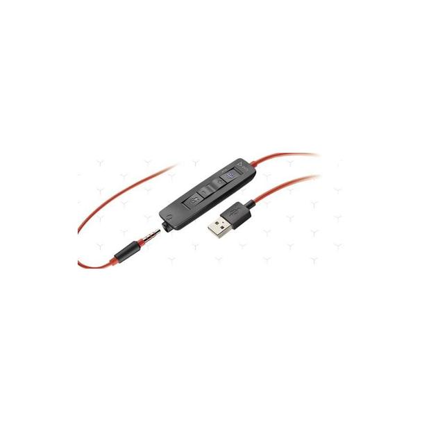 Słuchawki przewodowe nauszne Jack 3,5 mm / USB A Poly Blackwire C3325 czarne
