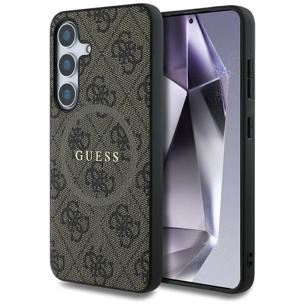GUESS futerał do SAMSUNG S25 GUHMS25SG4GFRW (Magnetic PU 4G Ring Classic Logo) brązowy