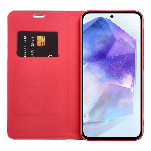 Etui z klapką na Samsung S26 FE Luna Book Carbon czerwone