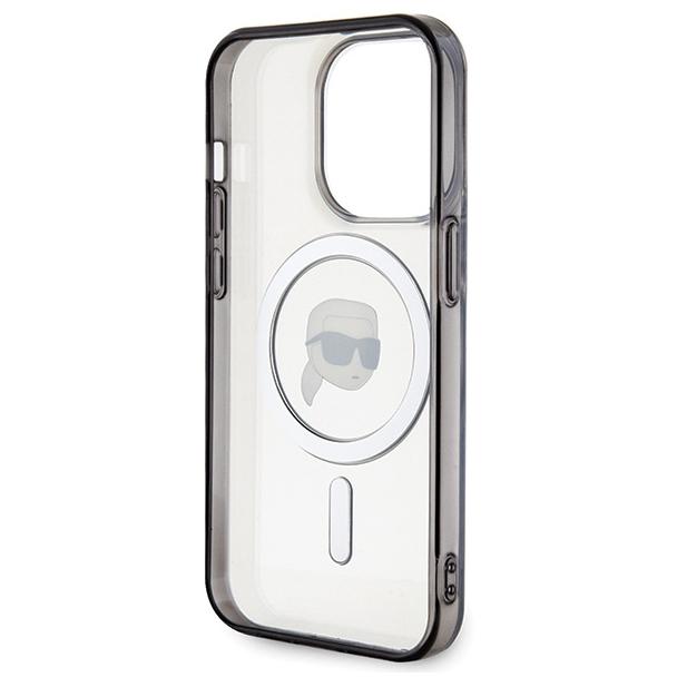 KARL LAGERFELD futerał do IPHONE 15 Pro KLHMP15LHKHNOTK (Karl Head + MAG) transparentny
