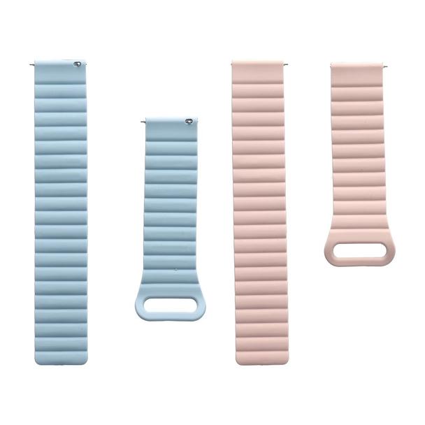 Pasek do zegarka 22 mm Titmo Strap S6 silicone niebieski / różowy