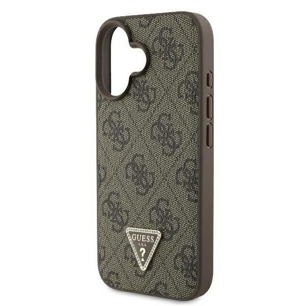 GUESS futerał do IPHONE 16 GUHCP16SP4TDPW (PU Leather 4G Triangle Strass) brązowy
