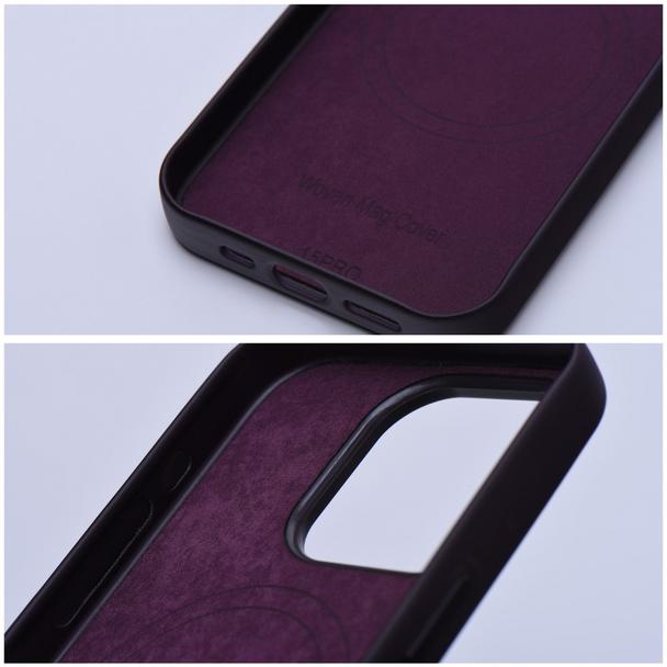 Futerał do iPhone 13 PRO MAX Woven Mag Cover zgodny z MagSafe burgundowy