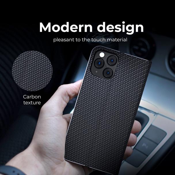 Etui z klapką na Xiaomi Redmi 9AT / Redmi 9A Luna Book Carbon czarne