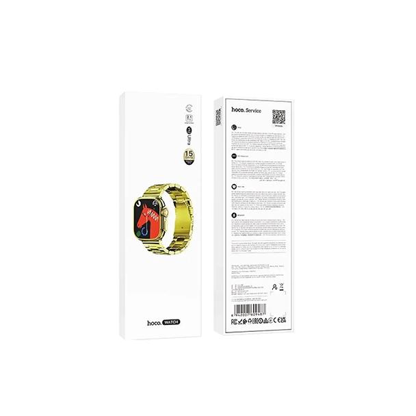 Smartwatch Hoco 1,96" TFT z funkcją rozmowy Y12 Ultra titanium złoty [EOL]