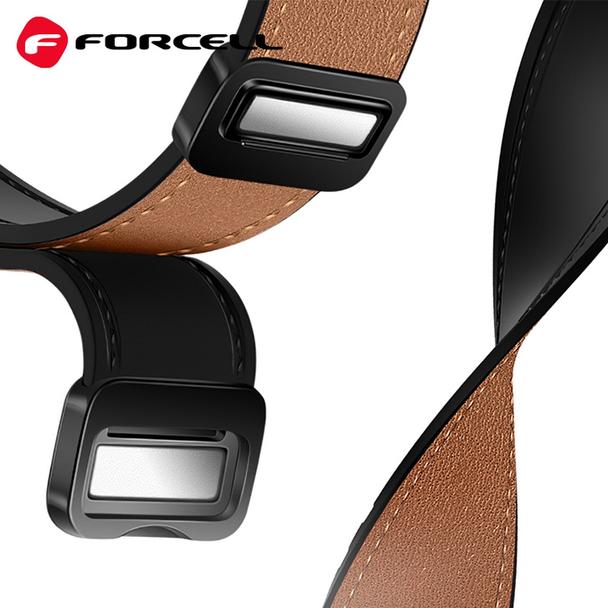 Pasek do Samsung Galaxy Watch Forcell F-Design FS20 magnetyczny skóra ekologiczna 20 mm czarny