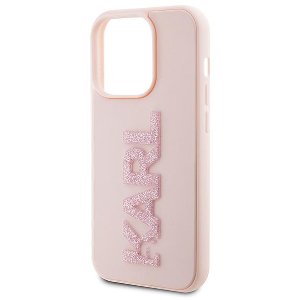KARL LAGERFELD futerał do IPHONE 15 Pro KLHCP15L3DMBKCP (3D Logo Glitter) różowy