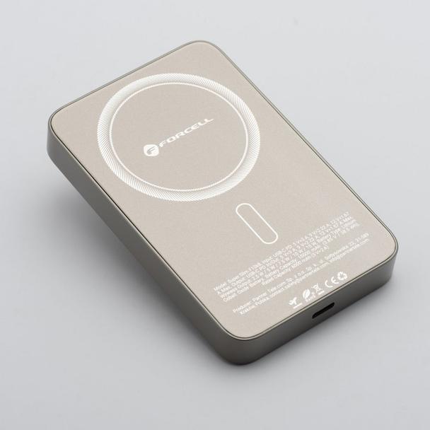 Powerbank zgodny z MagSafe Forcell F-Energy SuperSlim F10K8 QC4.0 PD3.0 15W 10000 mAh tytanowy pustynny 0INT