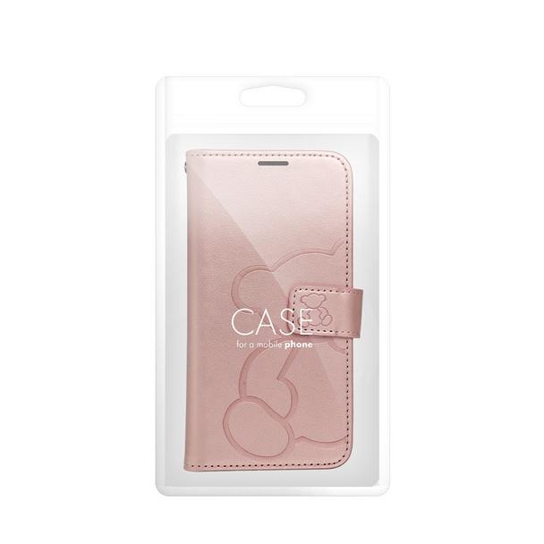 Etui z klapką na Samsung A36 5G Mezzo Book teddy bear złoto-różowe