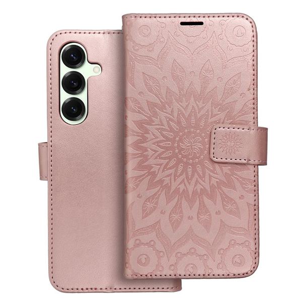 Etui z klapką na Samsung S25 PLUS Mezzo Book mandala złoto-różowe