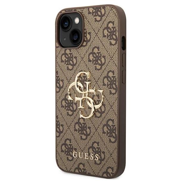 GUESS futerał do IPHONE 13 / 14 / 15 GUHCP14S4GMGBR (4G Big Metal Logo) brązowy