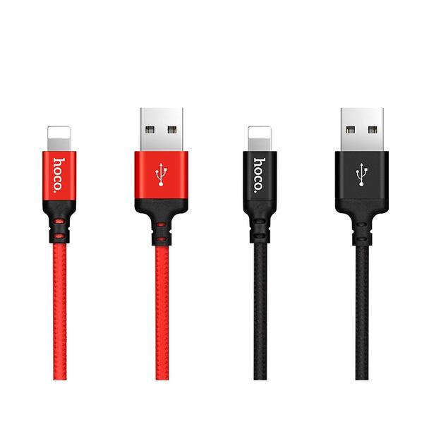 Kabel USB A do Lightning Hoco 1 m X14 czerwono czarny