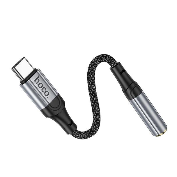 Adapter AUX USB C do Jack 3,5 mm Hoco 0,12 m LS36 czarny