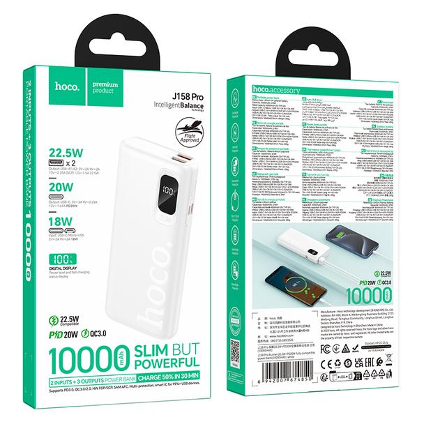 Powerbank Hoco 10000 mAh QC PD 2A 22,5W J158 Pro biały