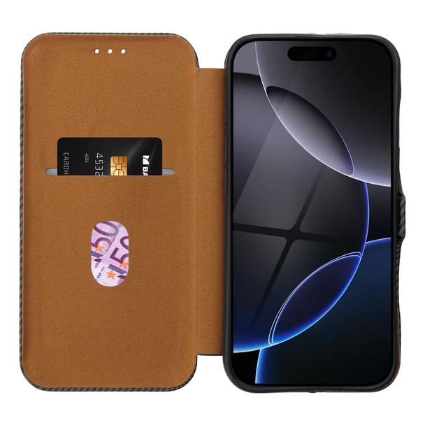 Etui z klapką na iPhone 16 PRO MAX Folio Side Magnet brązowe