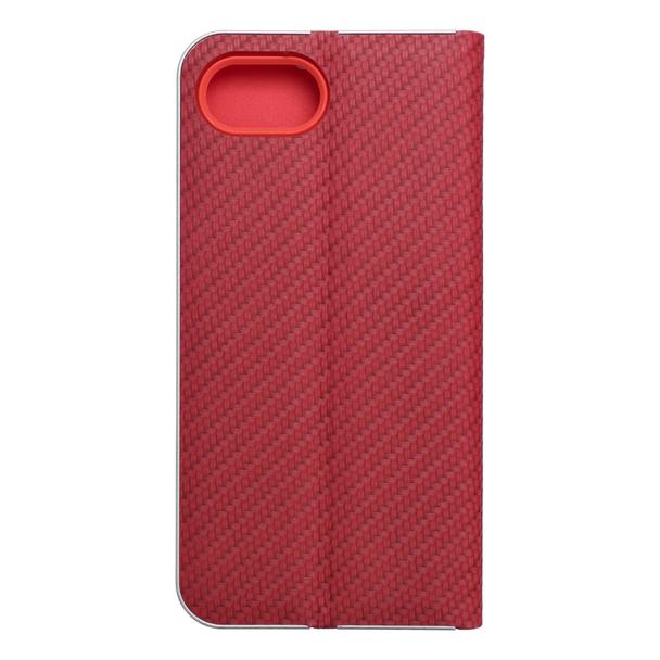 Etui z klapką na iPhone 16e (SE 4 2025) Luna Book Carbon czerwone