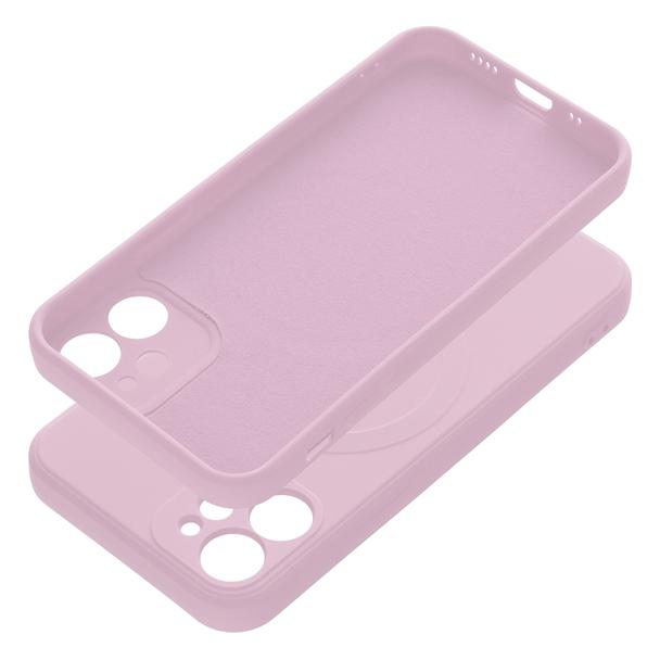 Futerał do iPhone 12 MINI Silicone Mag Cover zgodny z MagSafe różowy