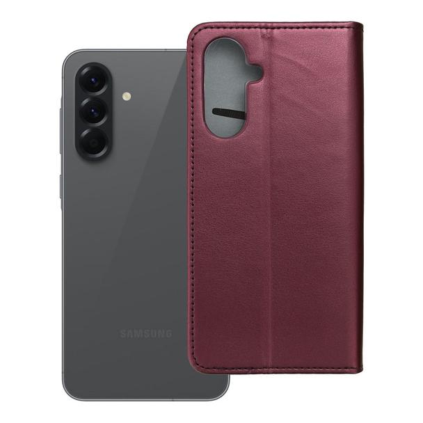 Etui z klapką na Samsung A56 Smart Magneto burgundowe