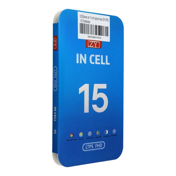 Wyświetlacz do iPhone 15 z ekranem dotykowym czarnym (ZY-LTPS) IC Transferable