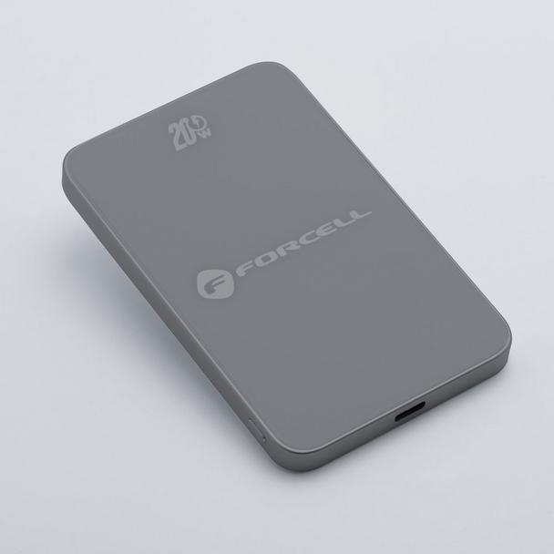 Powerbank zgodny z MagSafe Forcell F-Energy SuperSlim F5K8 QC4.0 PD3.0 15W 5000 mAh szary 0INT
