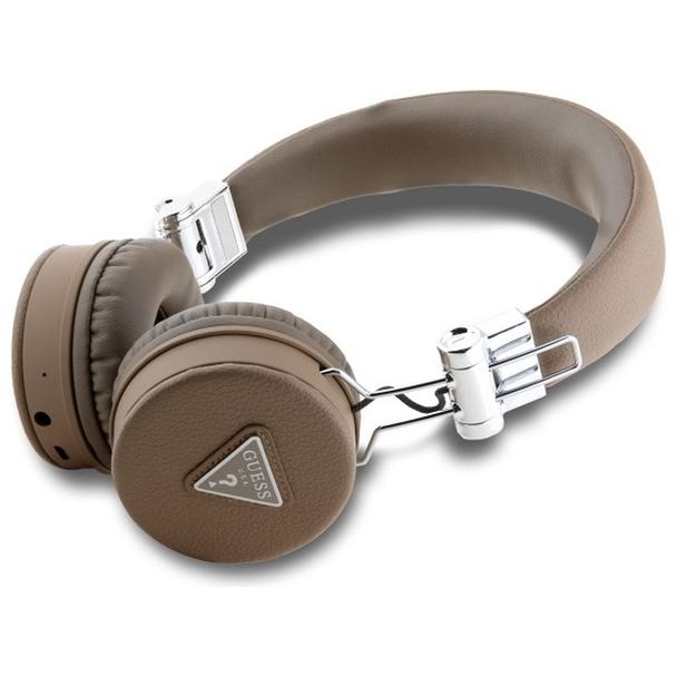 GUESS słuchawki bezprzewodowe bluetooth nagłowne ENC GUBH70PGTSPSW (Grained Classic Round Shape) brązowe