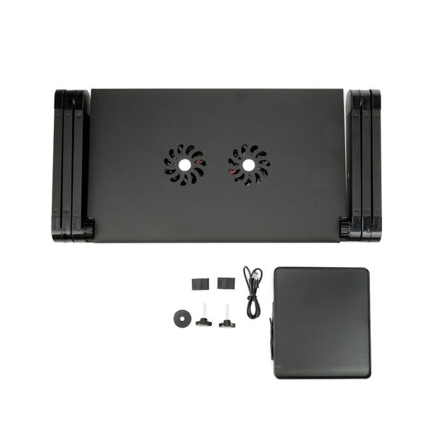 Podstawka pod laptop uniwersalna regulowana + chłodzenie YL-803 czarna
