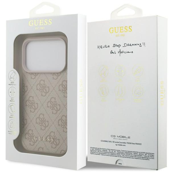 GUESS futerał do IPHONE 17 Pro GUHCP17LG4GFPI (PU 4G Classic) różowy