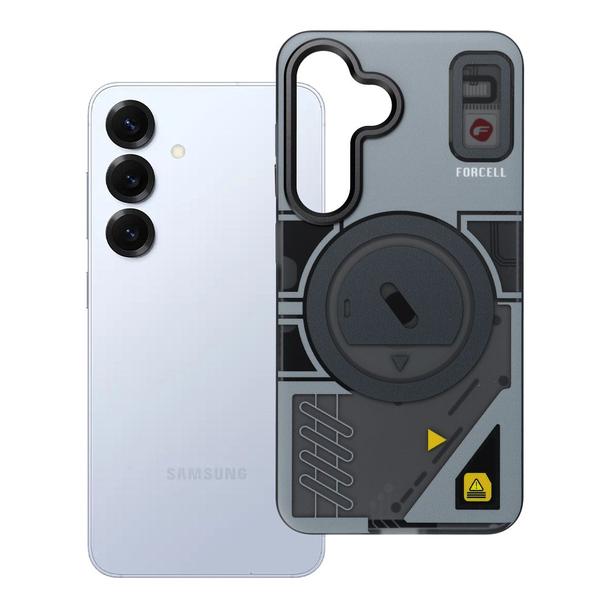 Etui na Samsung S25 Forcell F-Protect Levels Dual Layer 4D technology zgodne z MagSafe Military Drop-Test cyber grey
