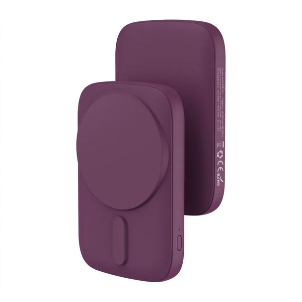 Powerbank zgodny z MagSafe Blue Star Slim DG-P8 15W 5000 mAh wiśniowy